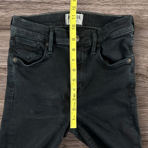 AGOLDE Sophie High Rise Skinny Ruthless Black Distressed Jeans Sz: 25 - Picture 10 of 12